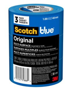 Scotch Blue Original keeps paint from leaking and releases easily when the paint job is finished.