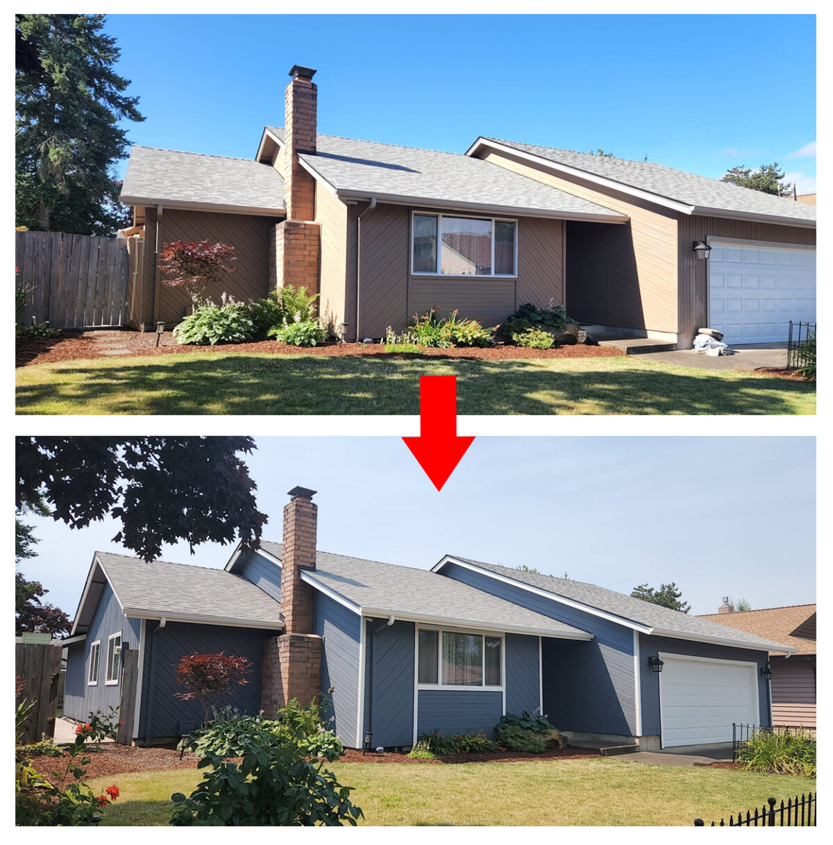exterior paint before and after