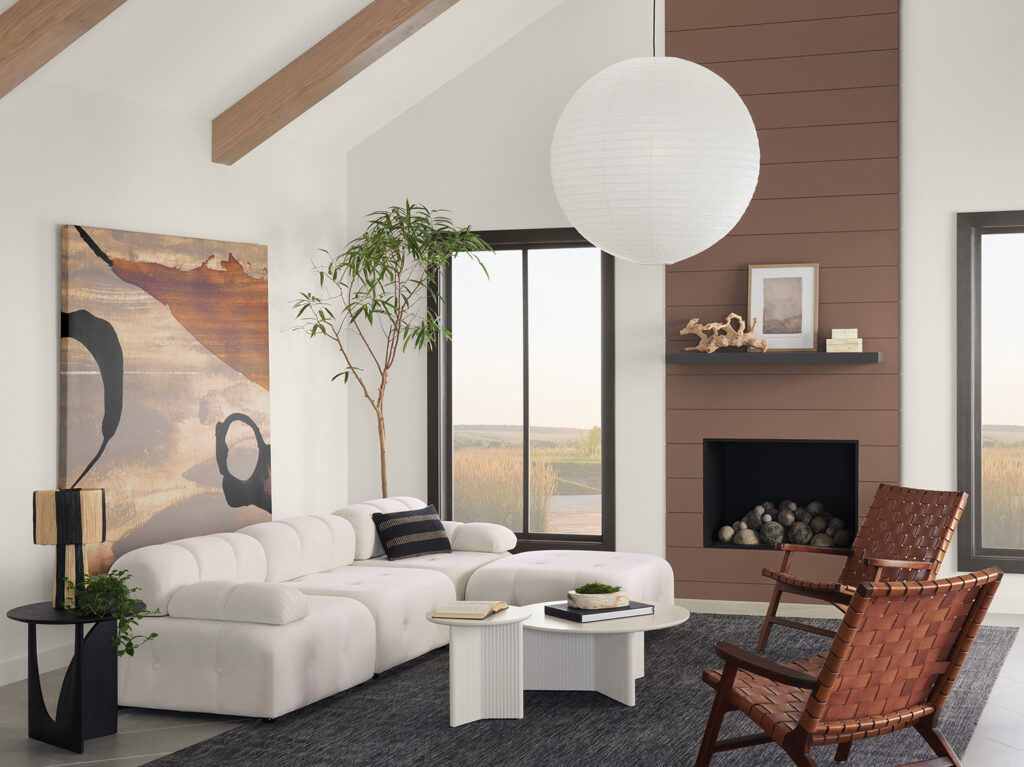 Shade of white in living room setting